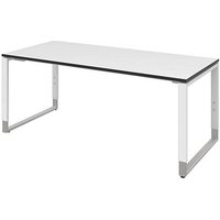 röhr Imperia höhenverstellbarer Schreibtisch weiß rechteckig, Kufen-Gestell weiß 160,0 x 80,0 cm von röhr