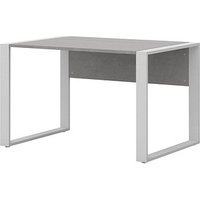 röhr direct.office Schreibtisch beton rechteckig, Kufen-Gestell weiß 120,0 x 80,0 cm von röhr