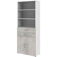 röhr Regalschrank direct.office, 859B691000 weiß, beton 80,0 x 34,4 x 212,5 cm von röhr