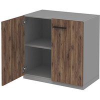 röhr Aktenschrank quantum, 180/D24/6120-85-R1 grau, eiche 1 Fachboden 80,0 x 41,9 x 76,5 cm von röhr