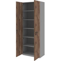 röhr Aktenschrank quantum, 180/D64/6120-85-R1 grau, eiche 5 Fachböden 80,0 x 41,9 x 220,5 cm von röhr