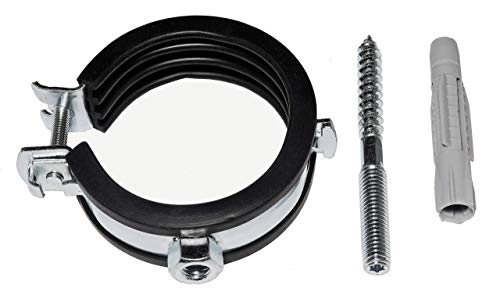 rohrfix-24 Gelenkrohrschellen 40-43 mm / 1 1/4" + Stockschrauben + Dübel (Schwarz) von rohrfix-24