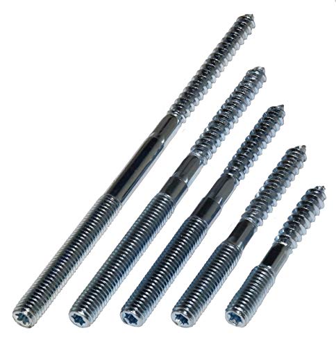 Rohrfix-24 120 Stück Stockschrauben M10 mit Sechskant und Torx, Silber, Verzinkter Stahl, Befestigungselemente von rohrfix-24