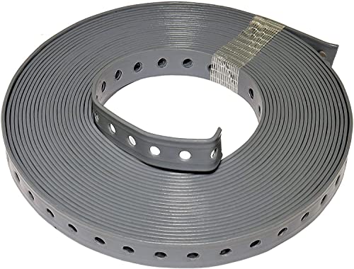 rohrfix-24 1 Rolle (10 m) Lochband kunststoffummantelt grau (14 mm) von rohrfix-24