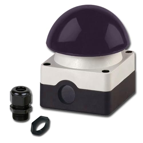 Grobhandtaster Fußtaster Pilztaster IP 65 Not-Aus Taster 1 Schließer 1 Öffner AP (Schwarz) von rohrmotor24