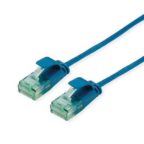 ROLINE RM UTP DataCenter Patchkabel Kat.6A (Class EA), Slim, blau, 5 m von roline recycled material
