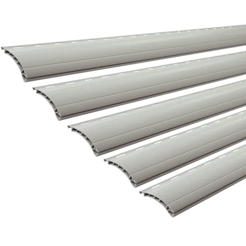 5 x Rollladenpanzer Lamelle Profil Ersatz für Rollladen Rolladen Ersatzlamelle in Mini oder Maxi, Farbe: grau, weiß oder beige (grau [47], K52B - 198cm) von rolllra