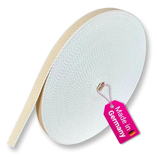 Gurtband 23mm Breite Farbe beige 50m-Rolle Rolladengurt für Rolladen [50m23beige] von rolllra