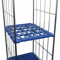 Zwischenboden für rolltainer® 2-seitige Rollbehälter aus HDPE-Kunststoff, blau, BxT 682 x 815 mm von rolltainer®