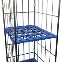 Zwischenboden für rolltainer® 3-seitige Rollbehälter aus HDPE-Kunststoff, blau, BxT 682 x 815 mm von rolltainer®