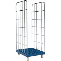 rolltainer® 2-seitiger Rollbehälter, Kunststoff-Rollplatte, enzianblau, HxBxT 1.830 x 682 x 815 mm von rolltainer®