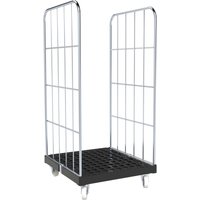 rolltainer® 2-seitiger Rollbehälter BASIC, Rollplatte aus Receycling-Kunststoff, HxBxT 1.530 x 724 x 815 mm von rolltainer®
