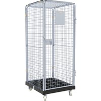rolltainer® Antidiebstahl Rollbehälter Basic, 5-seitig, Rollplatte aus Recycling-Kunststoff, schwarz, HxBxT 1.800 x 724 x 815 mm, ohne Zwischenboden von rolltainer®