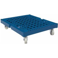 rolltainer® Rollbehälter-Rollplatte, Kunststoff, blau, BxT 682 x 815 mm, Raddurchmesser 108 mm von rolltainer®