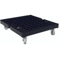 rolltainer® Rollbehälter-Rollplatte BASIC, Kunststoff, schwarz, BxT 724 x 815 mm, Raddurchmesser 108 mm, ohne Schiebebügel von rolltainer®