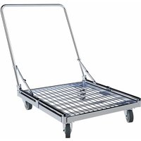 rolltainer® Rollbehälter Rollplatte aus Metall, BxT 710 x 800 mm, Raddurchmesser 100 mm, klappbarer Schiebebügel von rolltainer®