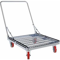 rolltainer® Rollbehälter Rollplatte aus Metall, BxT 710 x 800 mm, Raddurchmesser 125 mm, klappbarer Schiebebügel von rolltainer®