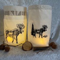 Licht - Beutel Windlicht Elch Schwedenliebe Schwedenfans Stoff Bestickt von romaga36