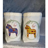 Licht - Geschenk Deko Beutel, Mit Einem Dalarna Pferd Bestickt Stoff Licht - Geschenk Deko Beutel, Mit Einem Dalarna Pferd Bestickt Stoff von romaga36