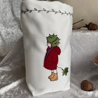 Licht - Windlicht Geschenk Deko Beutel- Herbst Herbstdekoration Kastanien Mädchen -Blumen Stoff Bestickt von romaga36