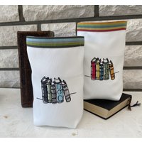 Licht - Windlicht Lichttüte -Tischdeko -Bücher Leseratten Bücherwurm -stoff Bestickt Licht - Windlicht Lichttüte -Tischdeko -Bücher Leseratten Bücherwurm -stoff Bestickt von romaga36