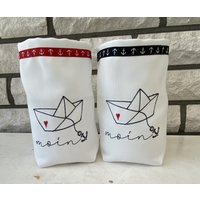 Licht - Windlicht Lichttüte -Tischdeko -Nordlichter Segelfreunde Stoff Bestickt Licht - Windlicht Lichttüte -Tischdeko -Nordlichter Segelfreunde Stoff Bestickt von romaga36