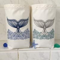 Lichtbeutel, - Windlicht Geschenk Deko Maritim Fisch Wasser Stoff Bestickt von romaga36