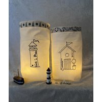 Lichtbeutel - Windlicht , Deko Geschenk Maritim Nordlichter Leuchtturm, Strandhaus Tischdeko Urlaubserinnerung Lichtbeutel - Windlicht , Deko Geschenk Maritim Nordlichter Leuchtturm, Strandhaus Tischdeko Urlaubserinnerung von romaga36