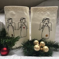 Lichtbeutel - Windlicht Deko Geschenk Advent Engel Weihnachten Stoff Bestickt Lichtbeutel - Windlicht Deko Geschenk Advent Engel Weihnachten Stoff Bestickt von romaga36