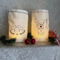 Lichtbeutel - Windlicht Deko Geschenk Advent Weihnachten Elch Dala Pferde- Sterne Stoff -Bestickt Lichtbeutel - Windlicht Deko Geschenk Advent Weihnachten Elch Dala Pferde- Sterne Stoff -Bestickt von romaga36