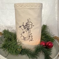 Lichtbeutel - Windlicht Deko Geschenk Advent Weihnachten Stoff Bestickt- Brief An Den Weihnachtsmann von romaga36