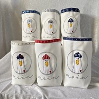 Lichtbeutel - Windlicht Deko Geschenk Maritim Nordlichter Moin Stoff Bestickt Möwe Lichtbeutel - Windlicht Deko Geschenk Maritim Nordlichter Moin Stoff Bestickt Möwe von romaga36