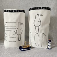 Lichtbeutel - Windlicht Deko Geschenk Maritim Nordlichter Moin Stoff Bestickt Möwe Lichtbeutel - Windlicht Deko Geschenk Maritim Nordlichter Moin Stoff Bestickt Möwe von romaga36