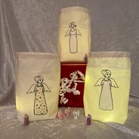 Lichtbeutel - Windlicht Lichttüte Engel -Weihnachten Adventzeit -Tischdeko Stoff Bestickt Lichtbeutel - Windlicht Lichttüte Engel -Weihnachten Adventzeit -Tischdeko Stoff Bestickt von romaga36