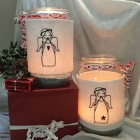 Windlicht - Hülle Advent Weihnachten Engel Geschenk Bestickt Windlicht - Hülle Advent Weihnachten Engel Geschenk Bestickt von romaga36