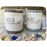 Windlicht - Hülle Maritim Deko Geschenk Wellen -Wind Meer Boot Stoff -Bestickt Windlicht - Hülle Maritim Deko Geschenk Wellen -Wind Meer Boot Stoff -Bestickt von romaga36