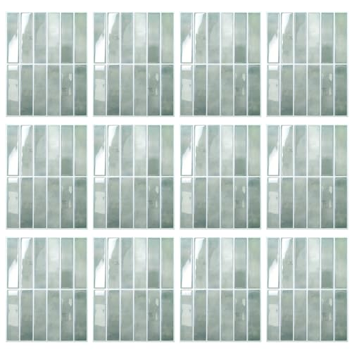 rongweiwang 12 Stück 3D Fliesenaufkleber für die Küche, einfache Wandumgestaltung zu Hause, Wandfliesen, PVC, Küche, 3D Fliesenaufkleber, SCQ1569 (22.9 x 29 cm), 12 Stück von rongweiwang