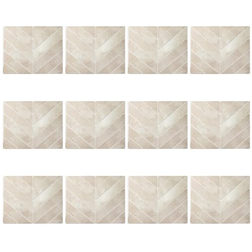 rongweiwang 12 Stück 3D Fliesenaufkleber für die Küche, einfache Wandumgestaltung zu Hause, Wandfliesen, PVC, Küche, 3D Fliesenaufkleber, SCQ1758 (22.9 x 29 cm), 12 Stück von rongweiwang