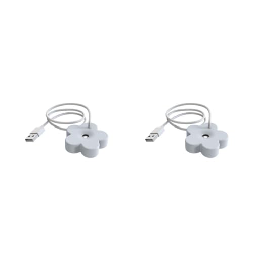 rongweiwang 2 Satz von Shape USB Luftbefeuchter Misting Maker Mini Aromatherapie Blumendesign Diffusoren Home für Schlafzimmer Humidificador Weiß, Weiss 2Satz von rongweiwang