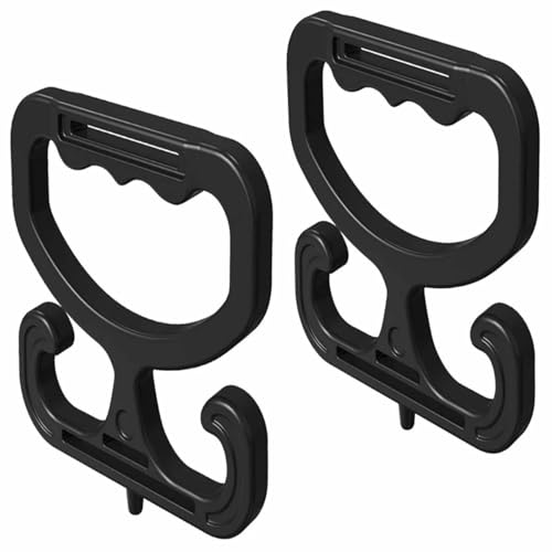 rongweiwang 2 teiliger Tragegriff für Einkaufstüten, 2er Pack – leichte, klemmsichere Griffhalterung aus ABS, mühelose Halterung, Schwarz von rongweiwang