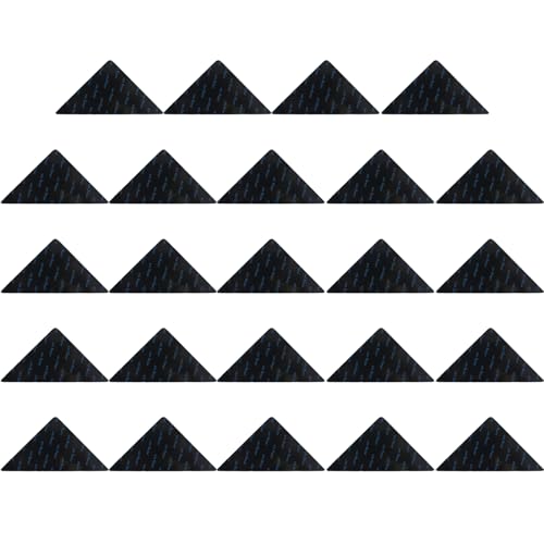 rongweiwang 24 Anti Rutsch Teppichclips, Teppichklebeband, Flacher Anti Rutsch Clip, wiederverwendbarer Teppich 2 mm dick, Selbstklebender Teppich, Hartholz (schwarz), Dreieck von rongweiwang