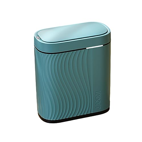 rongweiwang Automatischer Sensor Mülleimer mit Verschlussschloss – geruchsneutraler ABS Kunststoff Mülleimer, intelligenter Sensor, breite Anwendung, Smaragdgrün, 8L von rongweiwang