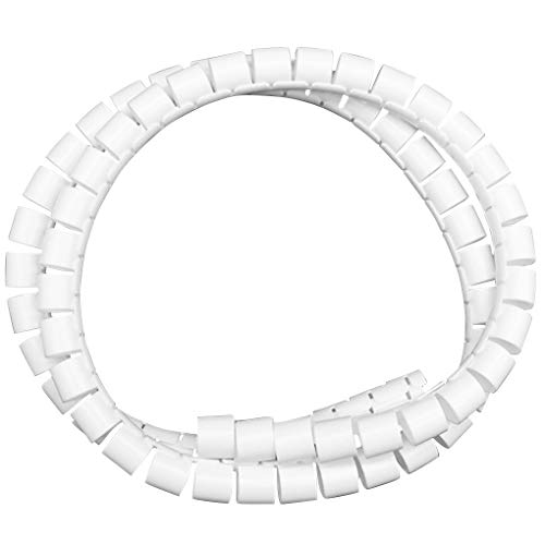 rongweiwang Draht-Speicher Rohrbisssichere Kabelschlange Kabel Organizer Spiralschutz Kabel-Wind, Weiß, 10mmx2m, Clamp 10mm von rongweiwang