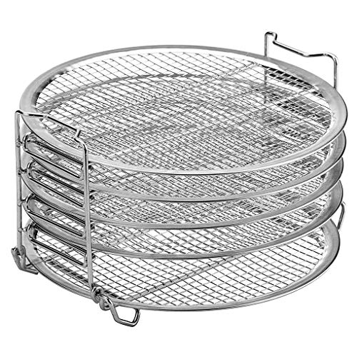 rongweiwang Edelstahl-Dörr Rack-5-Schicht-Air Fryer Druckständer Edelstahl Dörr Rack-Cooker Zubehör Ersatz für Ninja Foodi von rongweiwang