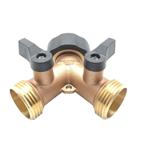 rongweiwang Messing Gartenschlauchanschluss Y Splitter Langlebiger massiver Messing Gummiring Einfache Wasserkontrolle 2. Aus langlebigem, 3/4 Europäisches Gewinde von rongweiwang