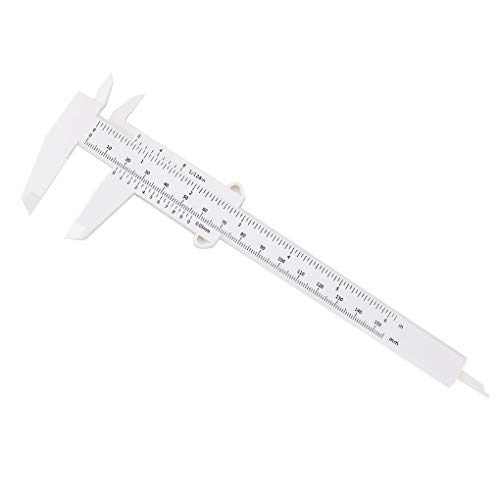 rongweiwang Messschieber 150 mm Kunststoff-Schieblehre Caliper Tragbarer Measure Lineal 150mm Vernier Messen Lineal für die Holzverarbeitung Metallverarbeitung, Weiss von rongweiwang
