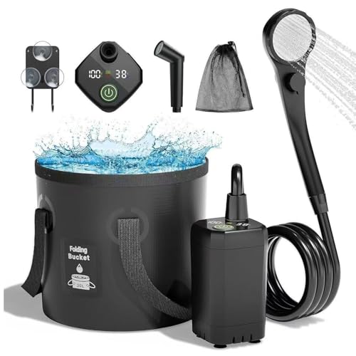 rongweiwang Rostbeständige tragbare Dusche für Outdoor Abenteuer Robuste tragbare Camping Duschpumpe aus ABS Langlebig Einfach zu installieren, Typ1 rongweiwang Rostbeständige tragbare Dusche für Outdoor Abenteuer Robuste tragbare Camping Duschpumpe aus ABS Langlebig Einfach zu installieren, Typ1 von rongweiwang