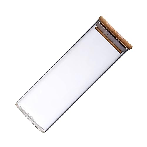 rongweiwang Universeller Vorratsbehälter aus Glas mit transparentem Deckel – einfache Identifizierung des Inhalts in Vorratsgläsern aus Vorratsglas, 6.5 * 18cm von rongweiwang
