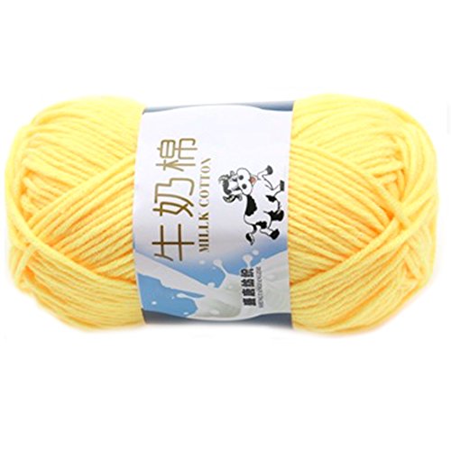 Glatte weiche Milch Cotton Natural Hand Strickwolle Garn Ball Baby Wool Craft Gelb von rongwen