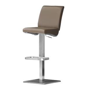 home24 Barstuhl Hoover 42 x 91 x 49cm Cappuccino Eckig Echtleder von home24